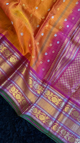 Rust Rani Pink Gadwal Handloom Pure Silk