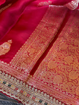 Red Crepe With Sabyasachi Borders