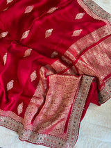 Red Crepe With Sabyasachi Borders