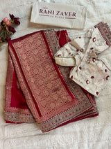 Red Crepe With Sabyasachi Borders