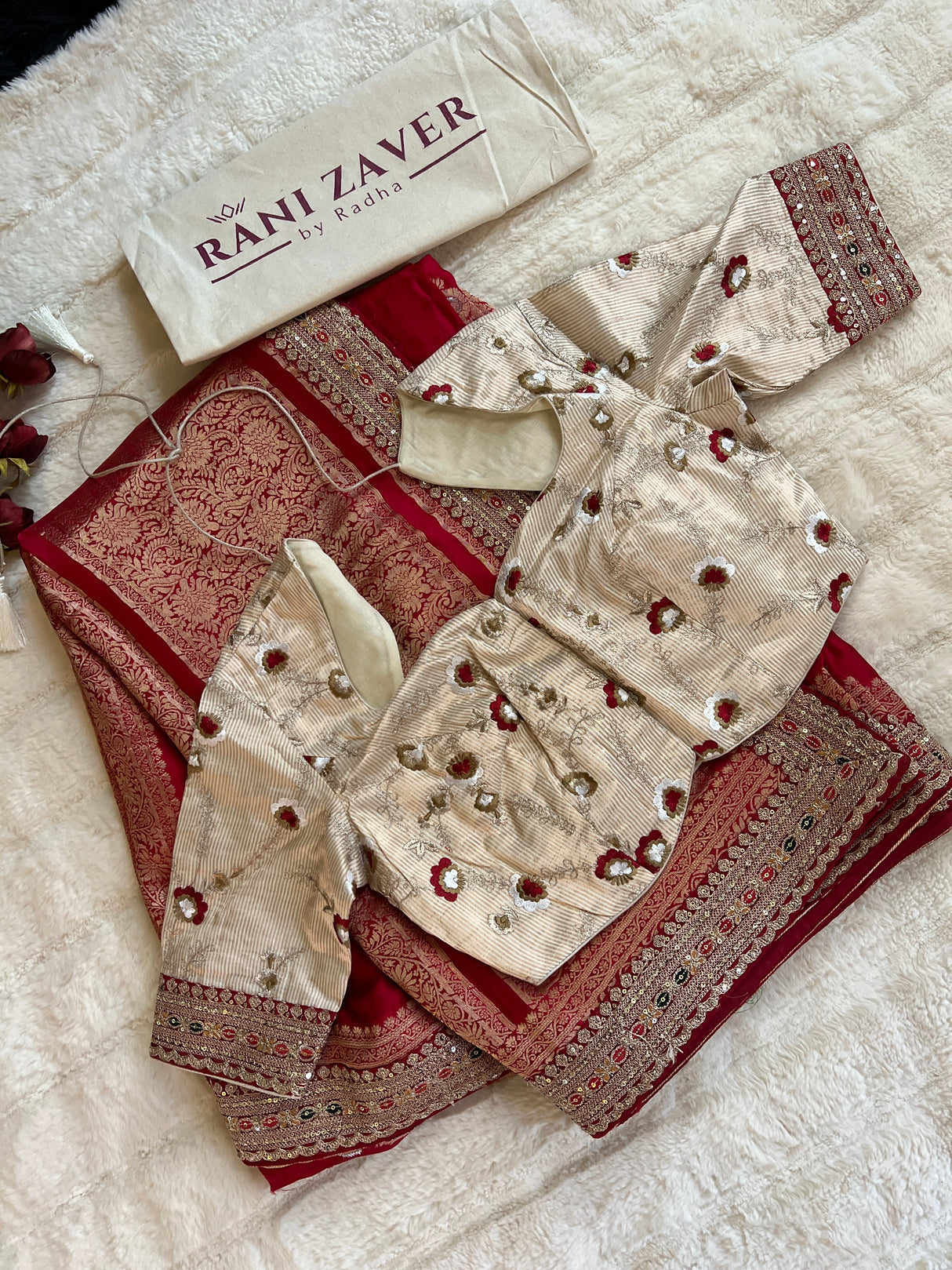 Red Crepe With Sabyasachi Borders