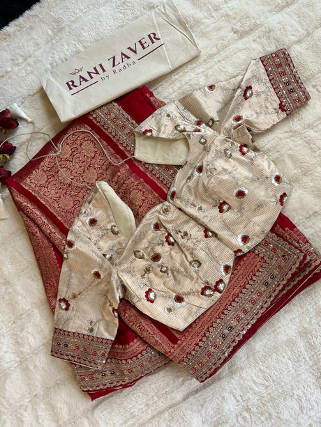 Red Crepe With Sabyasachi Borders