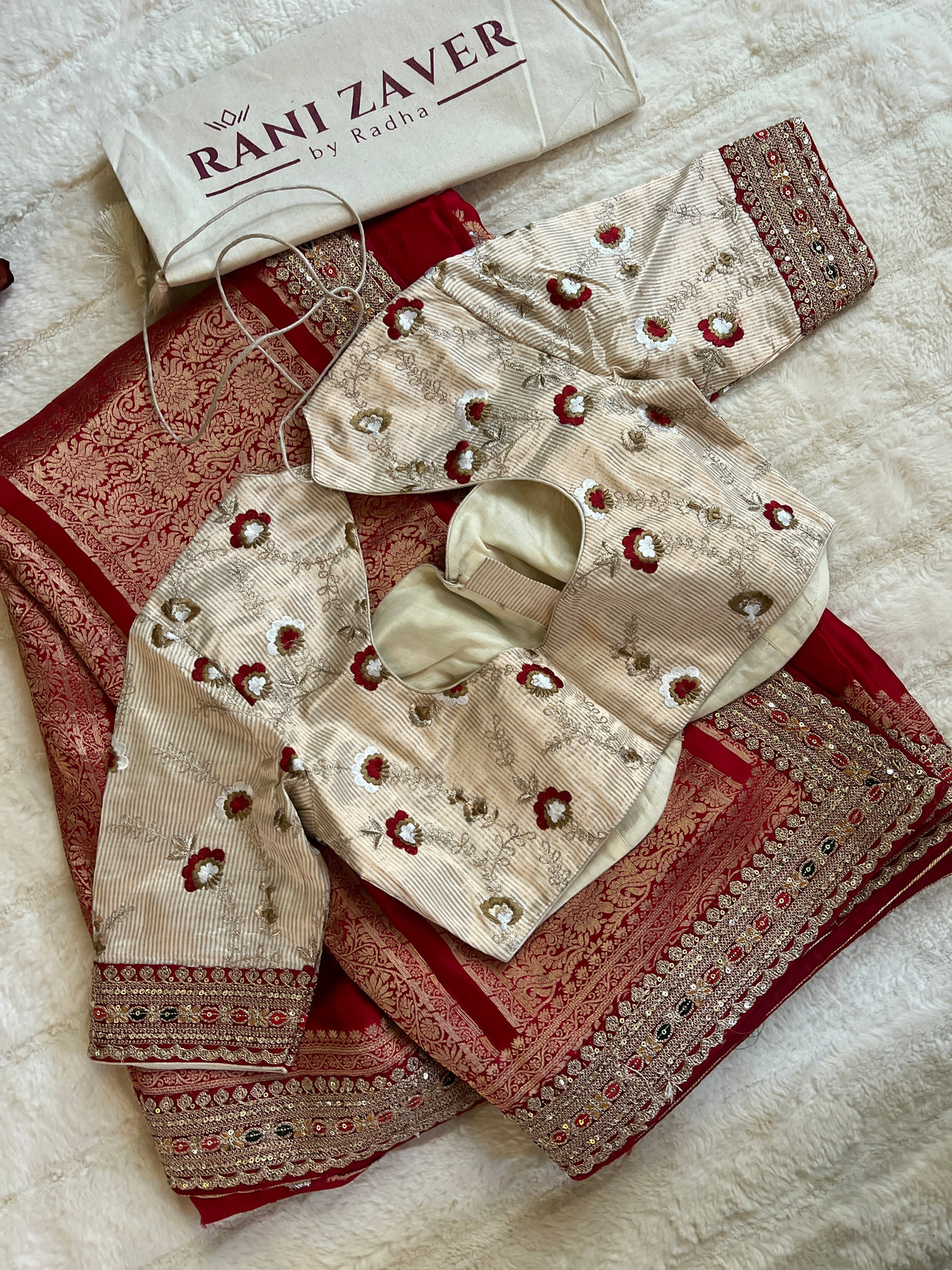 Red Crepe With Sabyasachi Borders