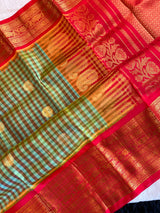Checks Long Border Kanchi Gadwal Handloom Pure Silk