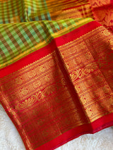 Checks Long Border Kanchi Gadwal Handloom Pure Silk