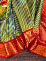 Checks Long Border Kanchi Gadwal Handloom Pure Silk