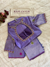 Lavender Meenakari Kanchi Gadwal Fusion Handloom Pure Silk