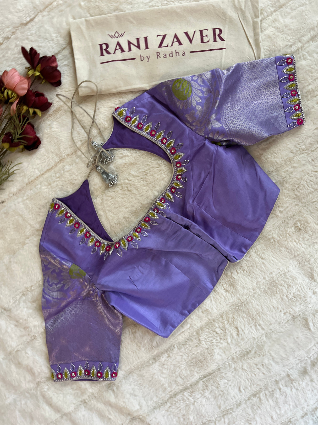 Lavender Meenakari Kanchi Gadwal Fusion Handloom Pure Silk