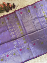 Lavender Meenakari Kanchi Gadwal Fusion Handloom Pure Silk