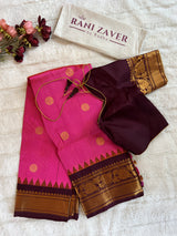Dual Shade Pink Kokum Combo  Gadwal Pure Silk