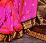 Dual Shade Pink Kokum Combo  Gadwal Pure Silk