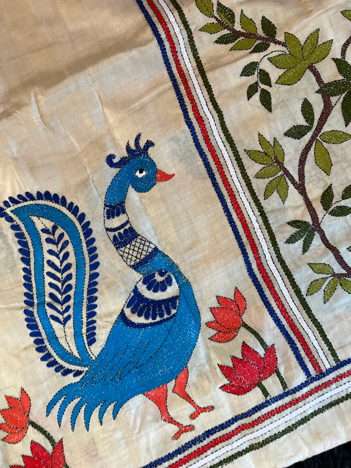 Dancer HAND Kantha Stitch Gachi Tussar Silk