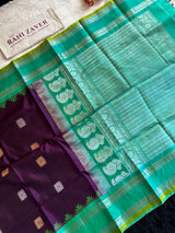 Purple Teal Combo Gadwal Handloom Pure Silk
