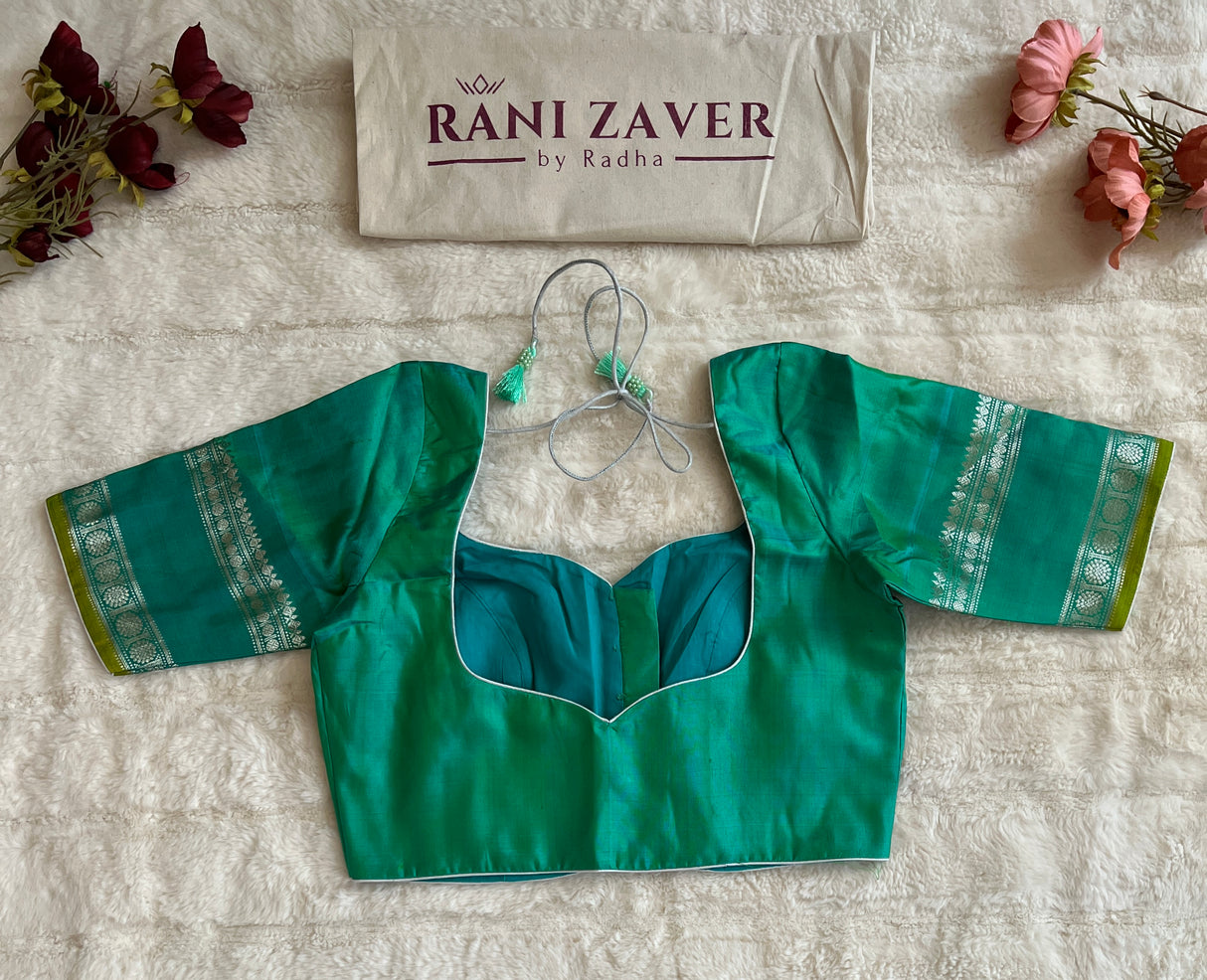 Purple Teal Combo Gadwal Handloom Pure Silk