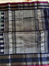 Aquamarine Navy Blue Combo Gadwal Handloom Pure Silk