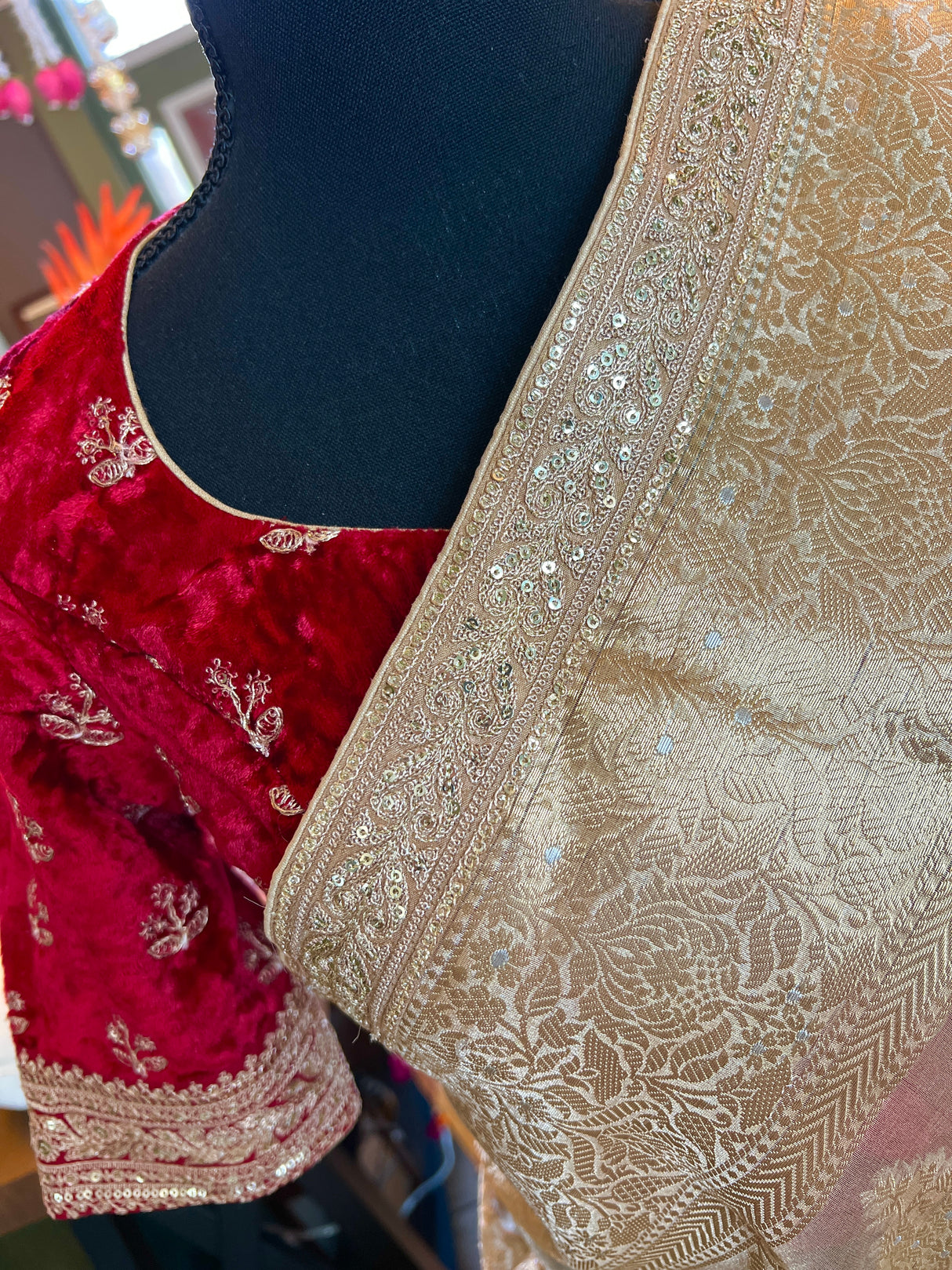 Gold Tissue Kora Kanjeevaram style