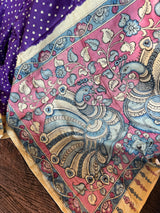 Rai Bandhej with Pen Kalamkari on Gachi Tussar
