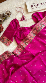 Rani Pink Embroidered Dupion Tussar Silk