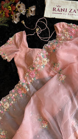 Peachy Pink Pure Organza