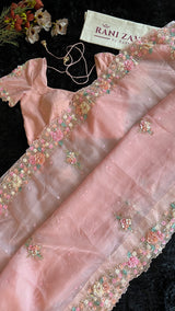 Peachy Pink Pure Organza