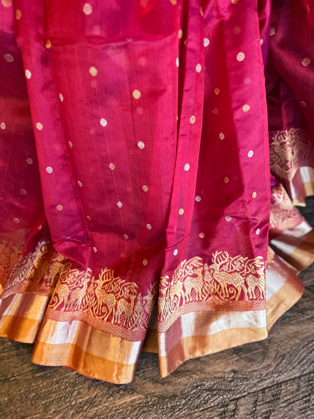 Chanderi Silk by Silk Pattu Silk With Pre-Stitched Blouse AUS