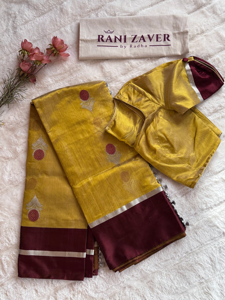 Chanderi Silk by Silk Pattu Silk With Pre-Stitched Blouse AUS