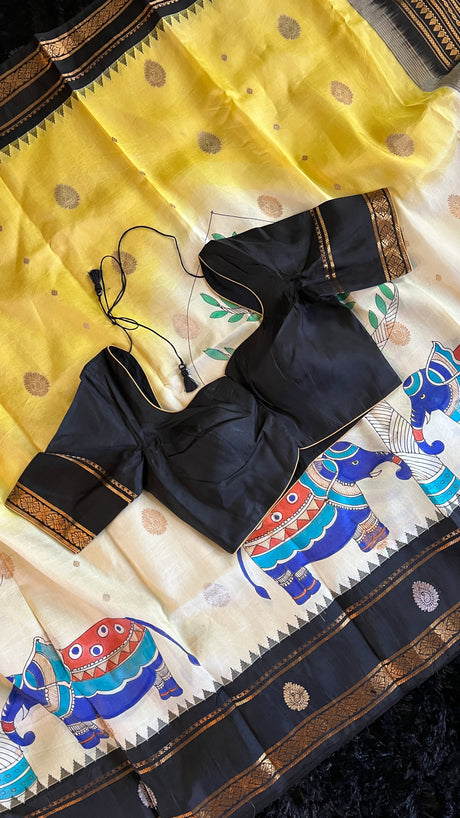 Hand Painted Gadwal Pure Silk