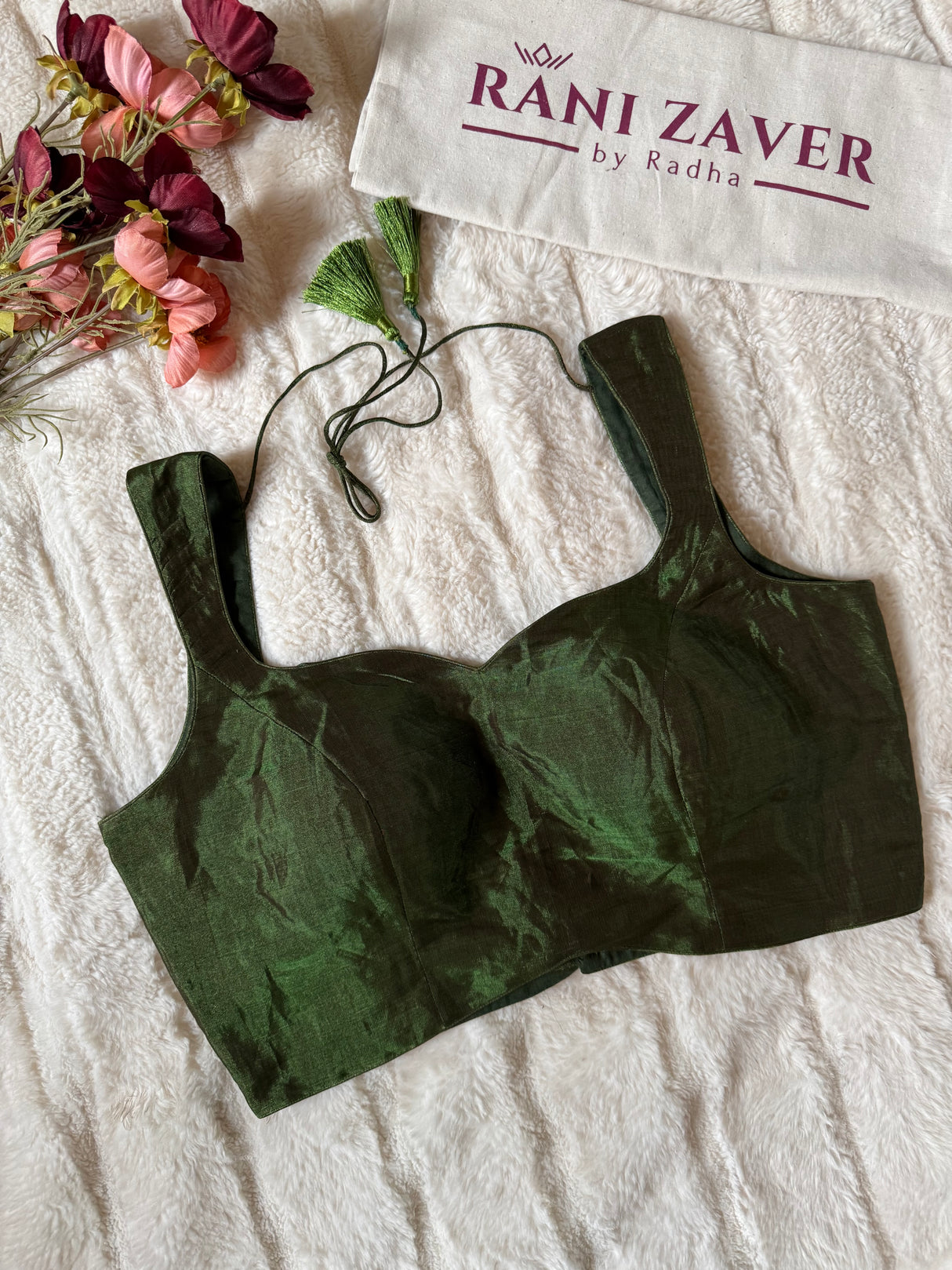 Bottle Green Tissue  Blouse 38