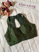 Bottle Green Tissue Halter Neck Blouse 38