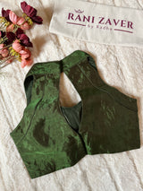 Bottle Green Tissue Halter Neck Blouse 38