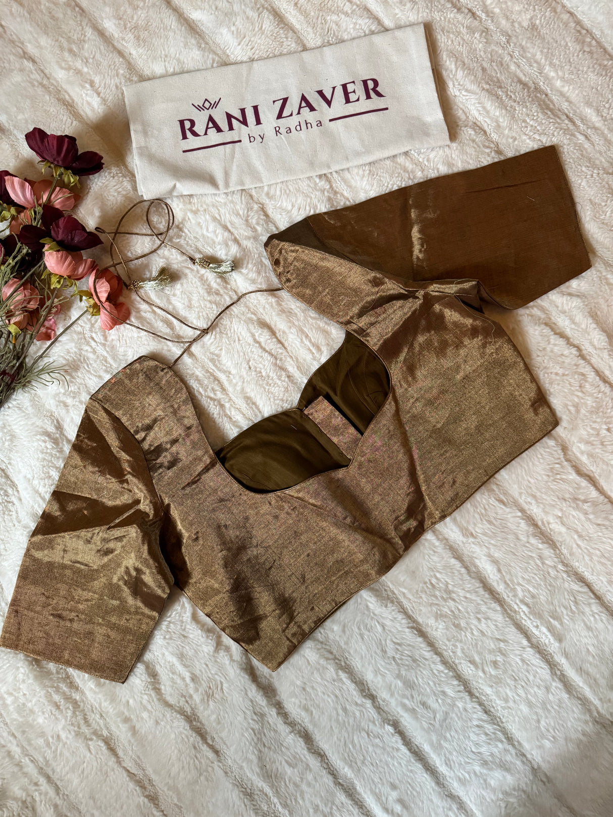 Antique Brass Color Tissue  Blouse 40