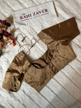 Antique Brass Color U neck Tissue  Blouse 40