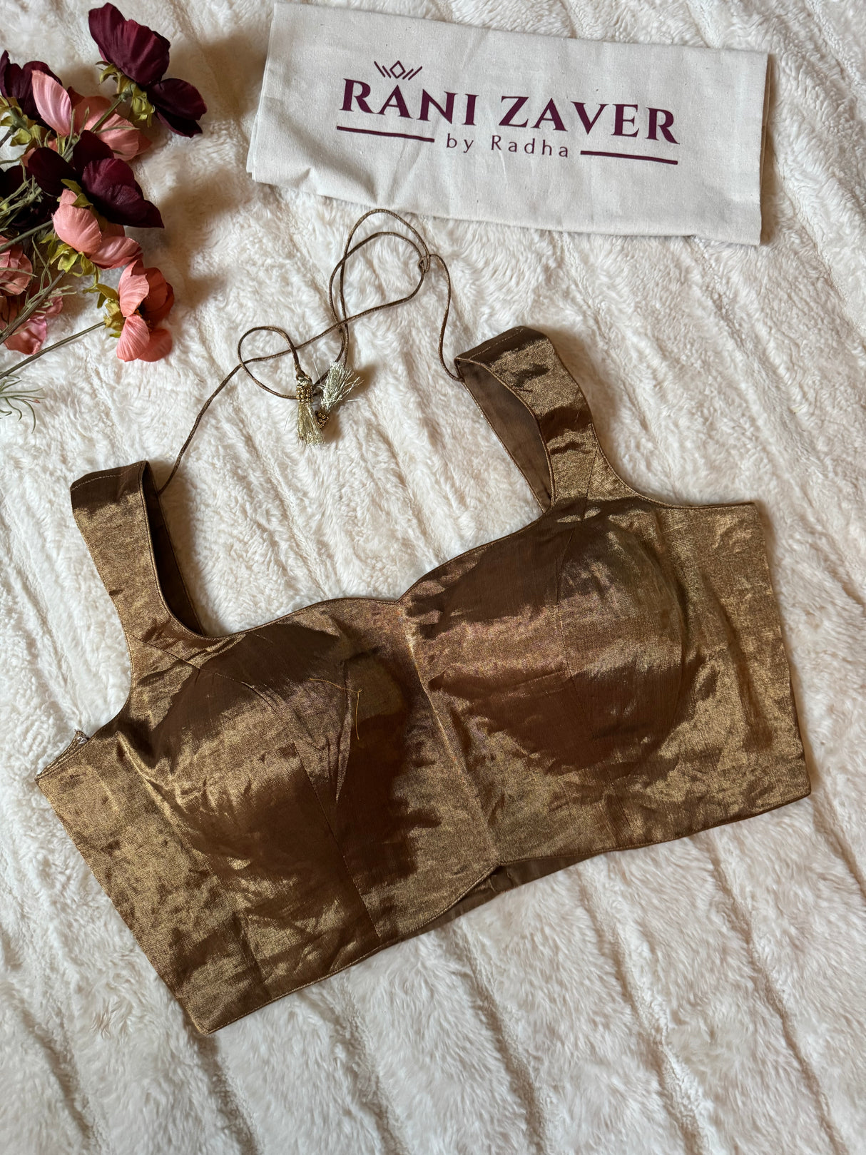 Antique Brass Color Tissue  Blouse 40