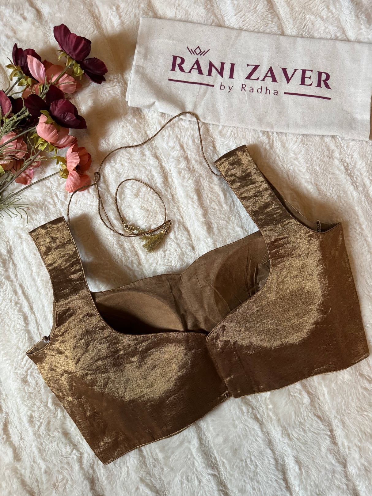 Antique Brass Color Tissue  Blouse 40