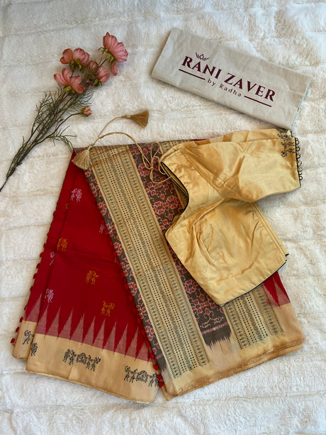 Sambalpuri Bomkai Handloom Pure Silk Saree AUS