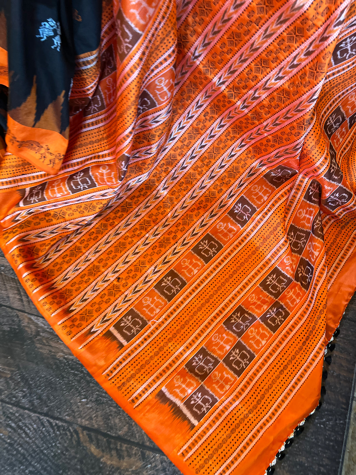 Sambalpuri Bomkai Handloom Pure Silk Saree AUS