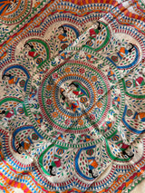 Madhubani hand painting on Pure Tussar Silk AUS