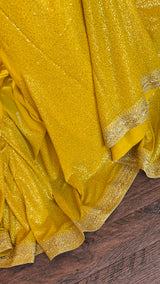 Yellow Sequins Pure Georgette