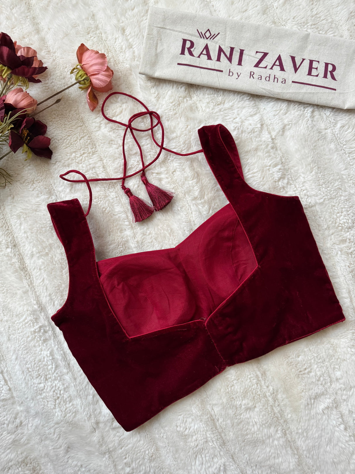 Burgundy Red Velvet Sleeveless  Blouse 34 36