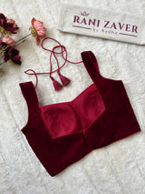 Burgundy Red Velvet Sleeveless  Blouse 34 36