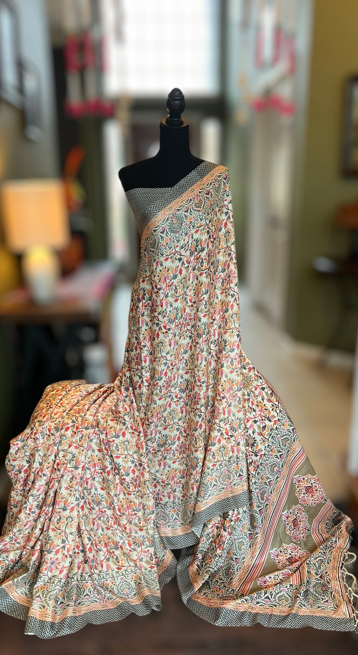 Pashmina Saree with Stole Set