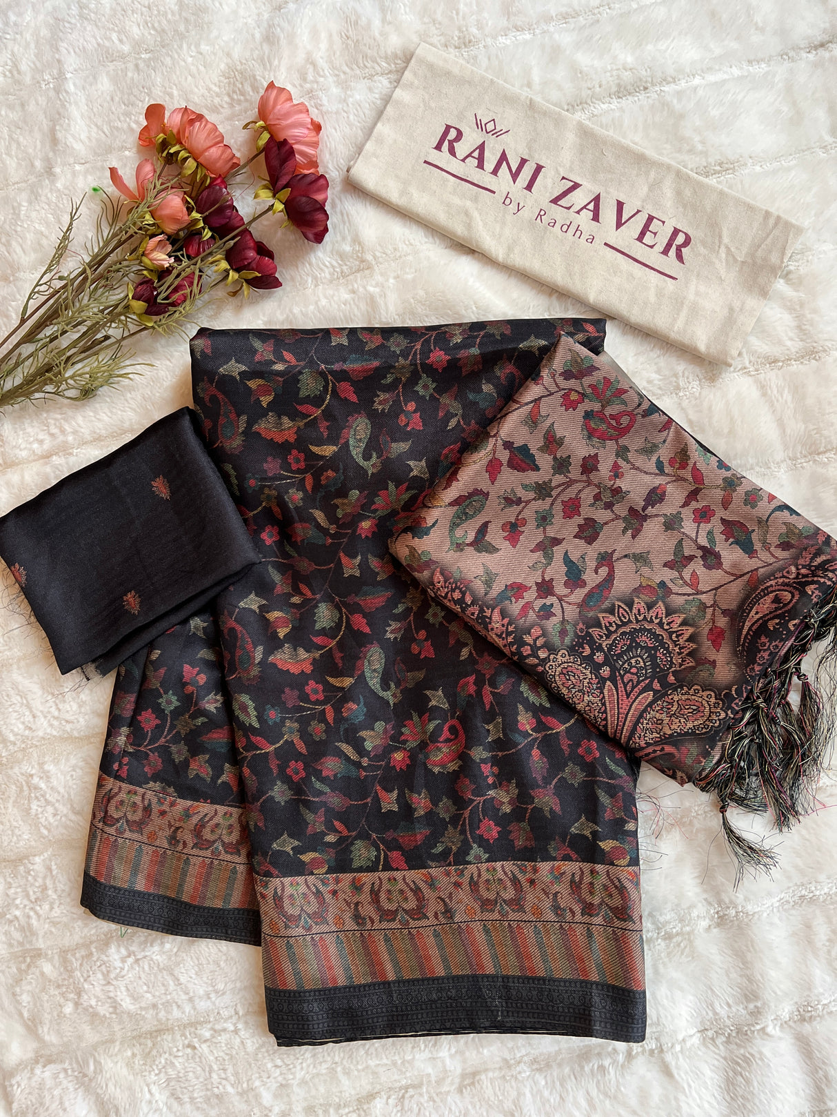 Pashmina Saree with Stole Set