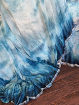 Georgette Blue Winter Design