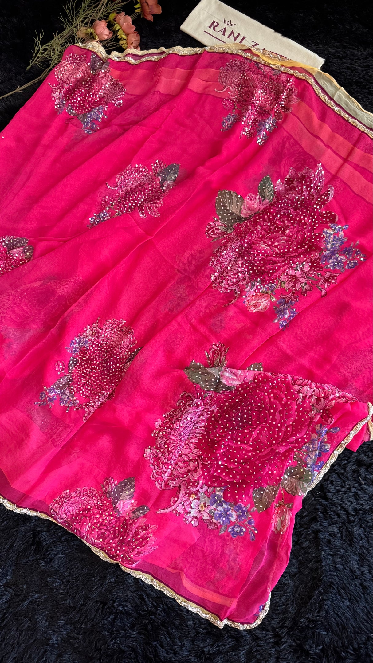 Georgette Fuchsia Pink