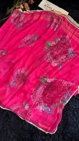 Georgette Fuchsia Pink