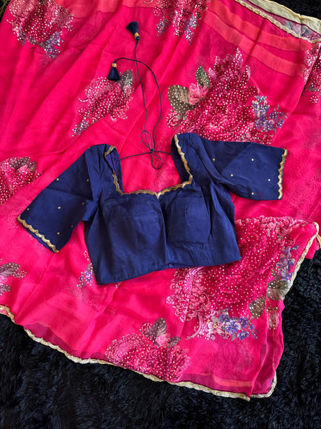 Georgette Fuchsia Pink