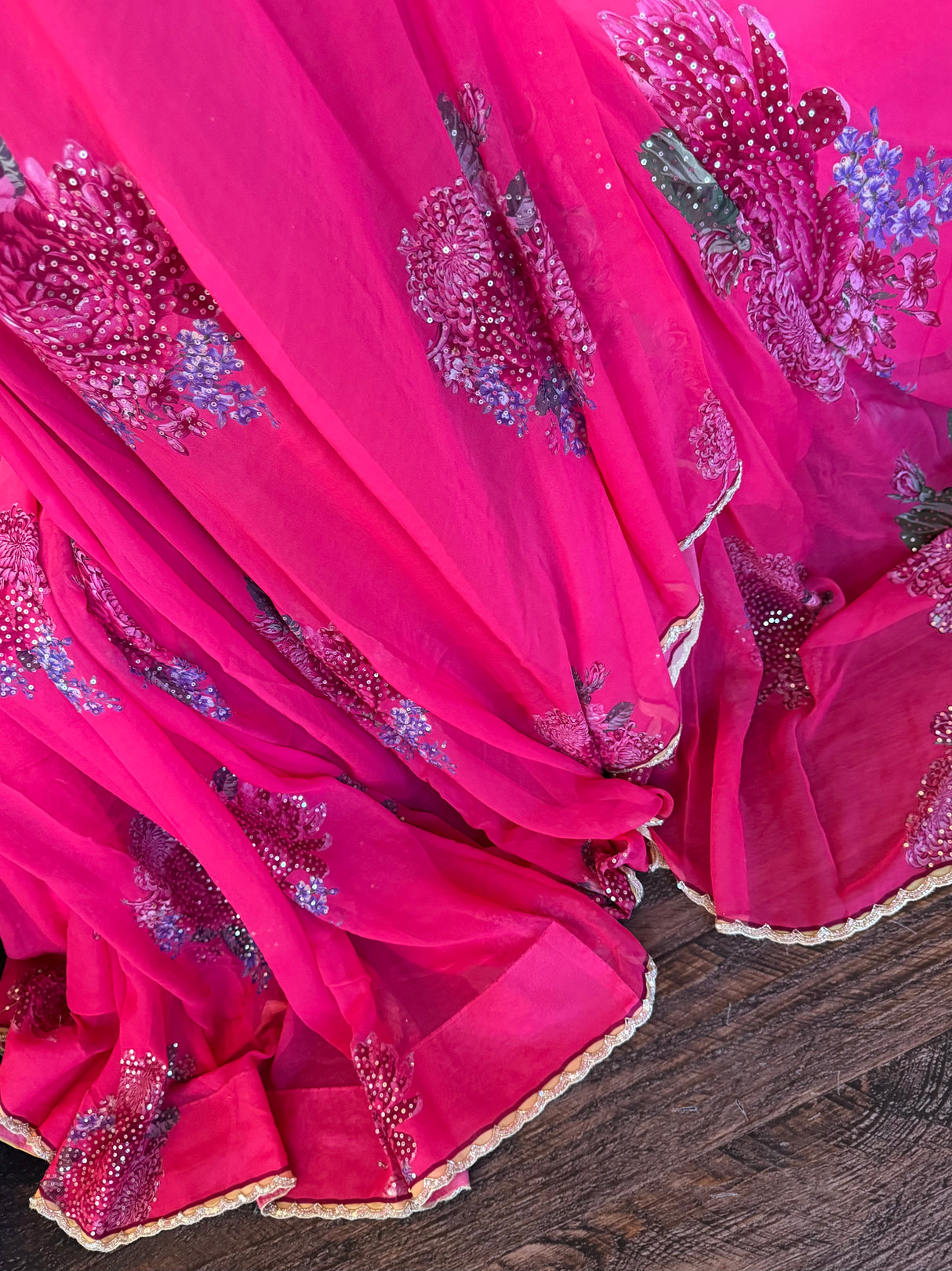 Georgette Fuchsia Pink