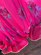 Georgette Fuchsia Pink