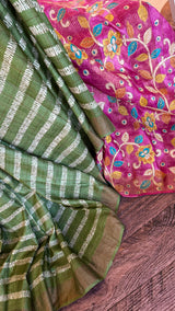 Kalamkari and Shibori on Pure Tussar Silk