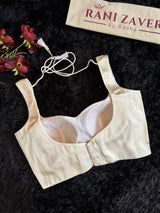 Ivory Satin Sleeveless Heart neck Blouse 36 38